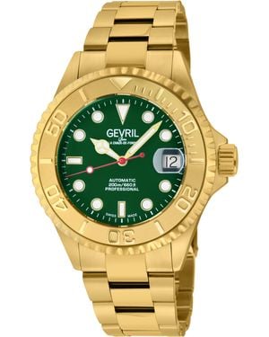 Gevril Wall Street 4758B Swiss Automatic Sellita Sw200 Dial Watch - Metallic