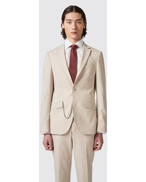Shelby and Sons Looten Slim Fit Linen Jacket - Natural