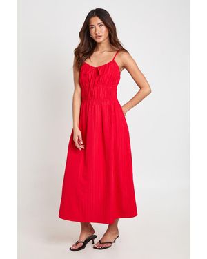 Boohoo Textured Ruched Bust Midaxi Dress