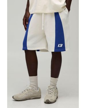 BoohooMAN Regular Fit Moto Jersey Shorts - Blue