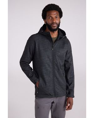 Mountain Warehouse 'Exodus' Printed Softshell Jacket Windproof Breathable Activewear - Grey