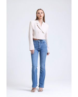 Hiccup High Waist Flare Jeans - Blue