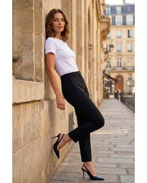 Roman Short Straight Leg Stretch Trouser - Black