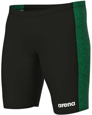 Arena Abstract Tiles Jammer Swim Shorts - Green