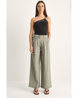 Bianco Lucci Elastane Trousers - Multicolour