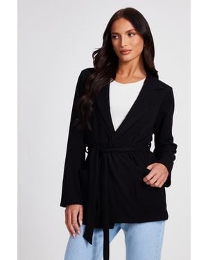 Quiz Tie Waist Blazer - Black