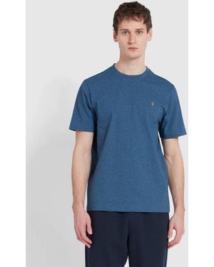 Farah Cold Metal Marl Danny Regular Fit T-Shirt - Blue