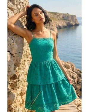 D.u.s.k Tiered Broderie Dress - Green