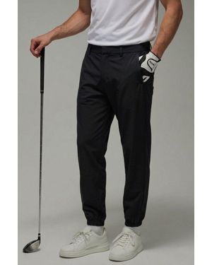 BoohooMAN Active Regular Fit Cuffed Golf Joggers - Black