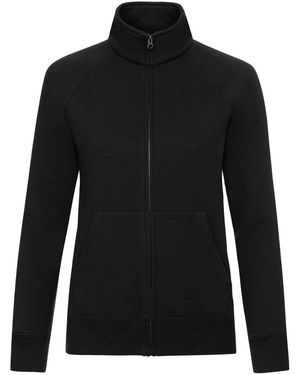 Fruit Of The Loom Ladies Premium Lady Fit Sweat Jacket () - Black