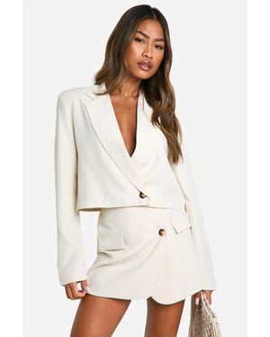 Boohoo Wrap Front Micro Mini Skirt - White