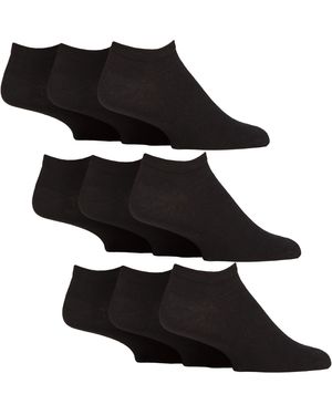 IOMI 9 Pack Diabetic Trainer Socks - Black