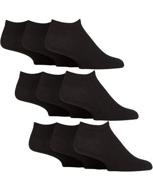 IOMI 9 Pack Diabetic Trainer Socks - Black