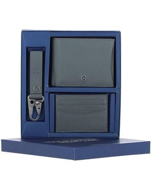 Brampton London 'Zeus' Real Leather Gift Set - Blue