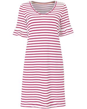 Boden Stripe Jersey V Neck Dress - Red