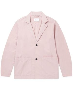 Albam Solid Patterned Poplin Blazer - Pink