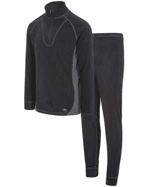 Trespass Thriller Thermal Top And Bottom Set - Black