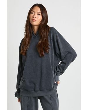 Boohoo Washed Raglan Seam Oversized Hoodie - Black