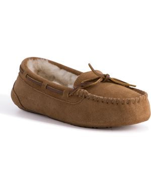 Aus Wooli Australia Stylish Sheepskin Lace Moccasin - Brown
