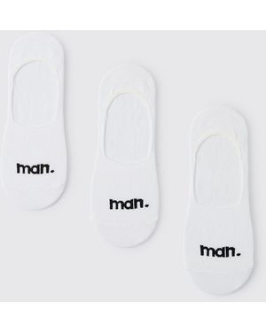 BoohooMAN 3 Pack Dot Invisible Socks - White