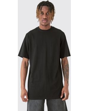 BoohooMAN Tall Basic Longline Crew Neck T-Shirt - Black