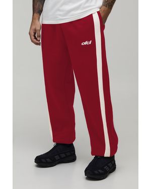 BoohooMAN Baggy Fit Panelled Bungee Hem Jogger - Red