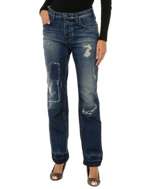 Armani Long Worn And Torn Effect Denim Trousers 6Y5990-5D3Uz - Blue