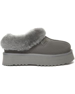 EverAu Australia Ever Au Topknot Leather Slippers - Grey