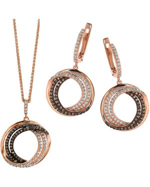 Orphelia 'Alina' 925 Sterling Set: Chain-Pendant + Earrings - Metallic