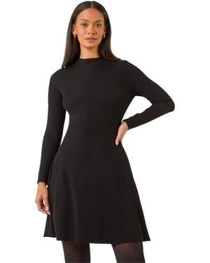 D.u.s.k Ribbed Skater Jumper Dress - Black