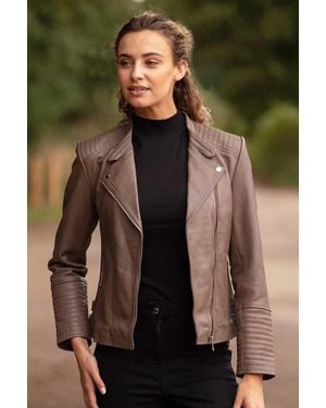 Ashwood Leather 'Casey' Real Biker Jacket - Green