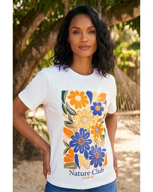 D.u.s.k Cotton Floral Print T-Shirt - Blue