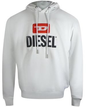 DIESEL New D Logo Hoodie Cotton - Grey
