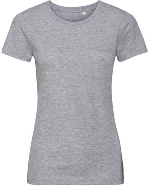 Russell Ladies Organic Short-Sleeved T-Shirt (Light Oxford) Cotton - Grey