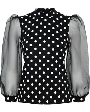 New Look Spot Blouse Puff Sleeve - Black