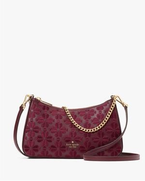 Kate Spade Flower Embroidered Medium Convertible Crossbody - Purple