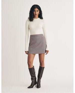 Nobody's Child Nobodys Pelmet Mini Plaid A-Line Skirt - Natural