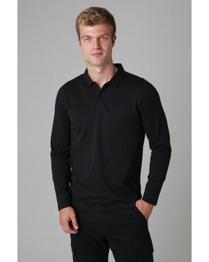 Tokyo Laundry Long Sleeve Cotton Polo Shirt - Grey