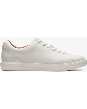 Clarks Un Costa Lace Leather Trainers - White