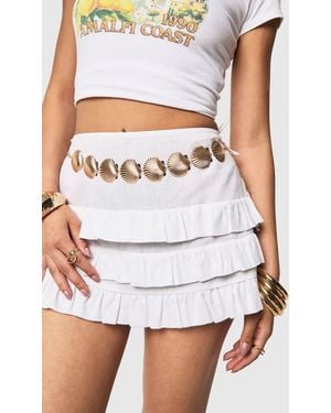 Boohoo Shell Chain Belt - White