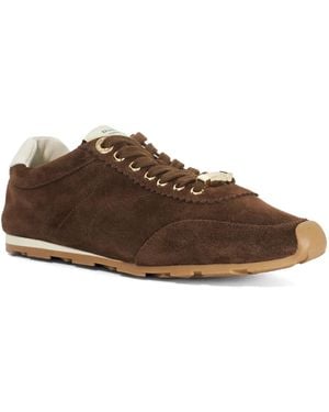 Dune Evalinna Suede Lace-Up Trainers - Brown