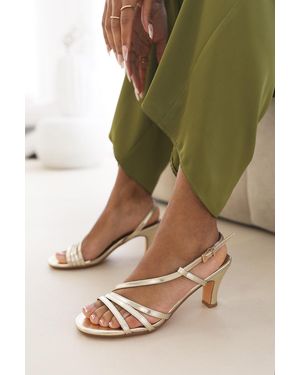 Where's That From Wheres 'Adley' Multi Strap Slingback Low Block Heel - Green