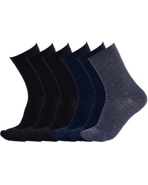 Pro Socks 6 Pairs Executive Cotton Mid-Calf S15351 - Blue