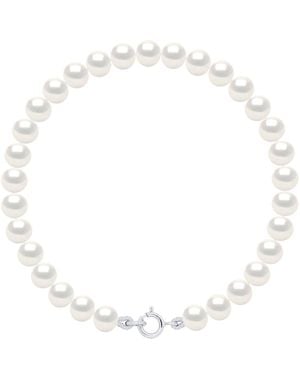 Ateliers Saint Germain Bracelet Of Real Cultured Freshwater Pearls Semi Round 5-6 Mm - Metallic