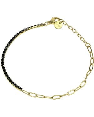 The Jewellery Stockroom Plated Pvd Waterproof Stainless Steel Chain & Tennis Bracelet - Metallic