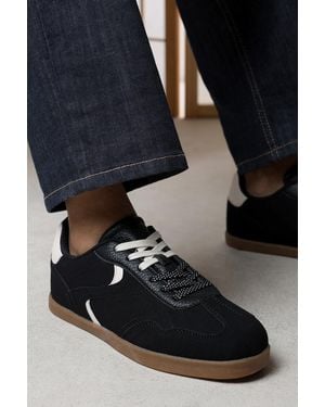 Where's That From Anaiah Low Profile Side Panel Detailed Trainer - Black