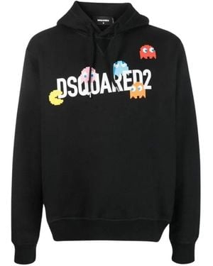 DSquared² Pac Cool Fit Hoodie Cotton - Black