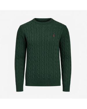 Joules Cable Crew Jumper Cotton - Green