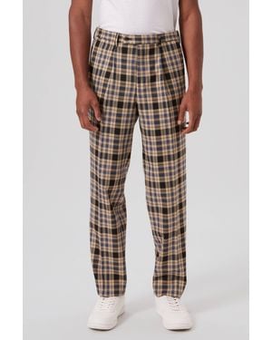 Viggo Digne Oversized Check Trousers - Brown