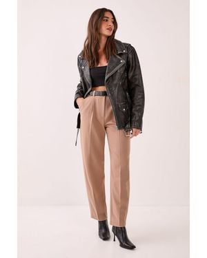 Nasty Gal Barrel Leg Tailored Trousers - Black